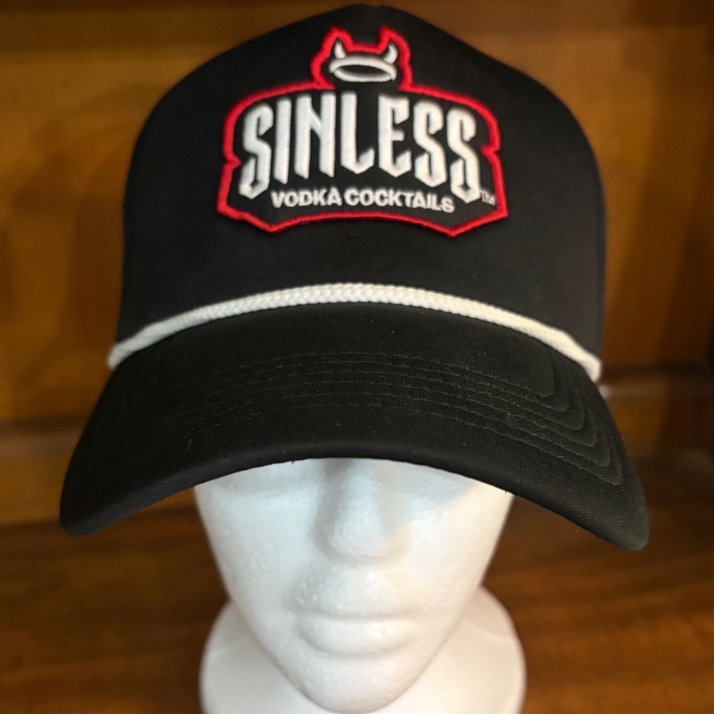 Sinless Vodka Cocktails Black Trucker Hat Adjustable Snapback Cap Logo Patch